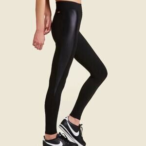 Alala All Day Tights S Liquid Black Inserts Fitted Stretch Athleisure New